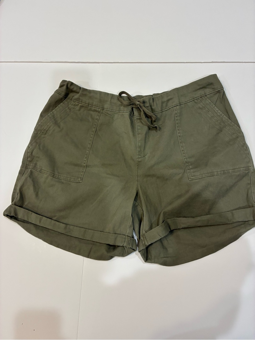 Como Vintage Paperbag Shorts — Khaki Brown Green | Size Large (EUC) - Picture 1 of 7